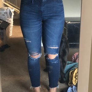 mossimo distressed high rise jegging blue